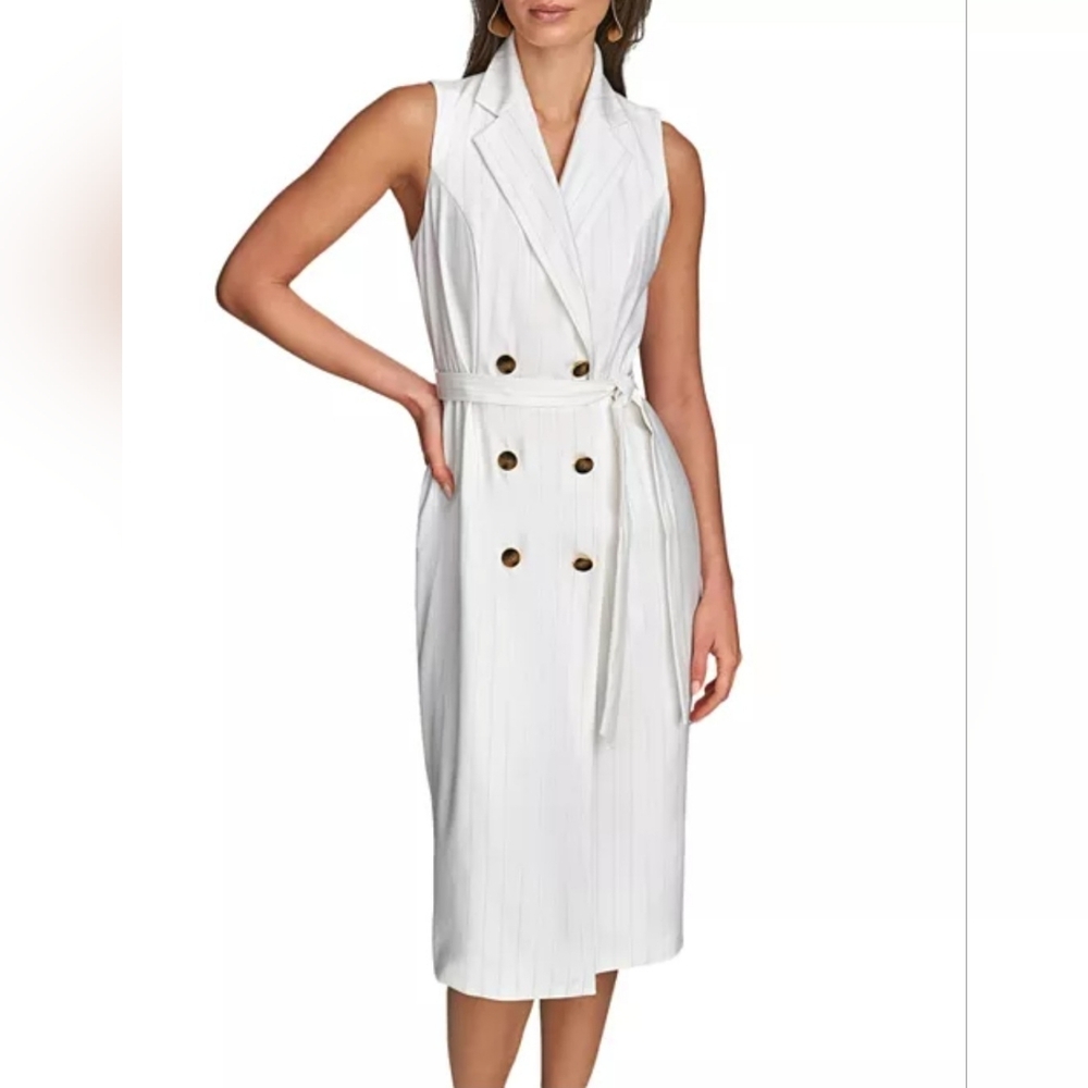 ⭐️ Donna Karan New York Double-Breasted Sleeveless Dress